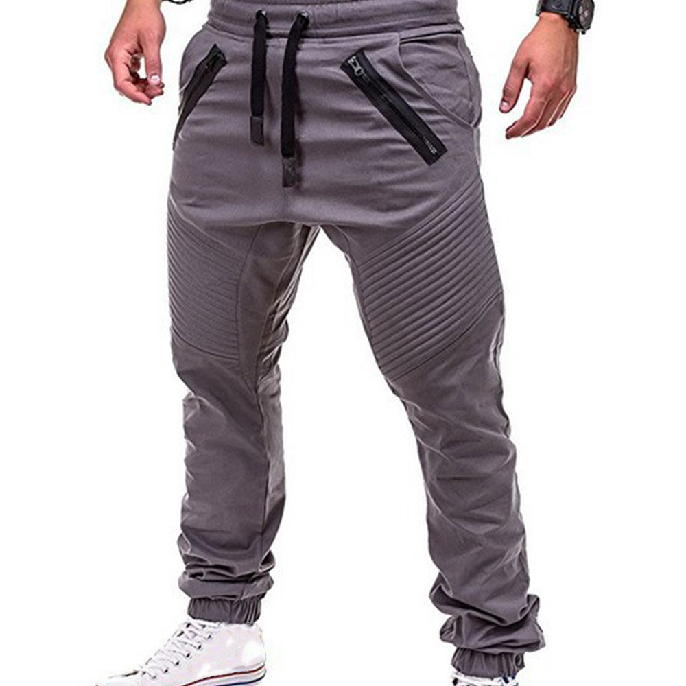 Pleated lounge trousers with lace-up stripes