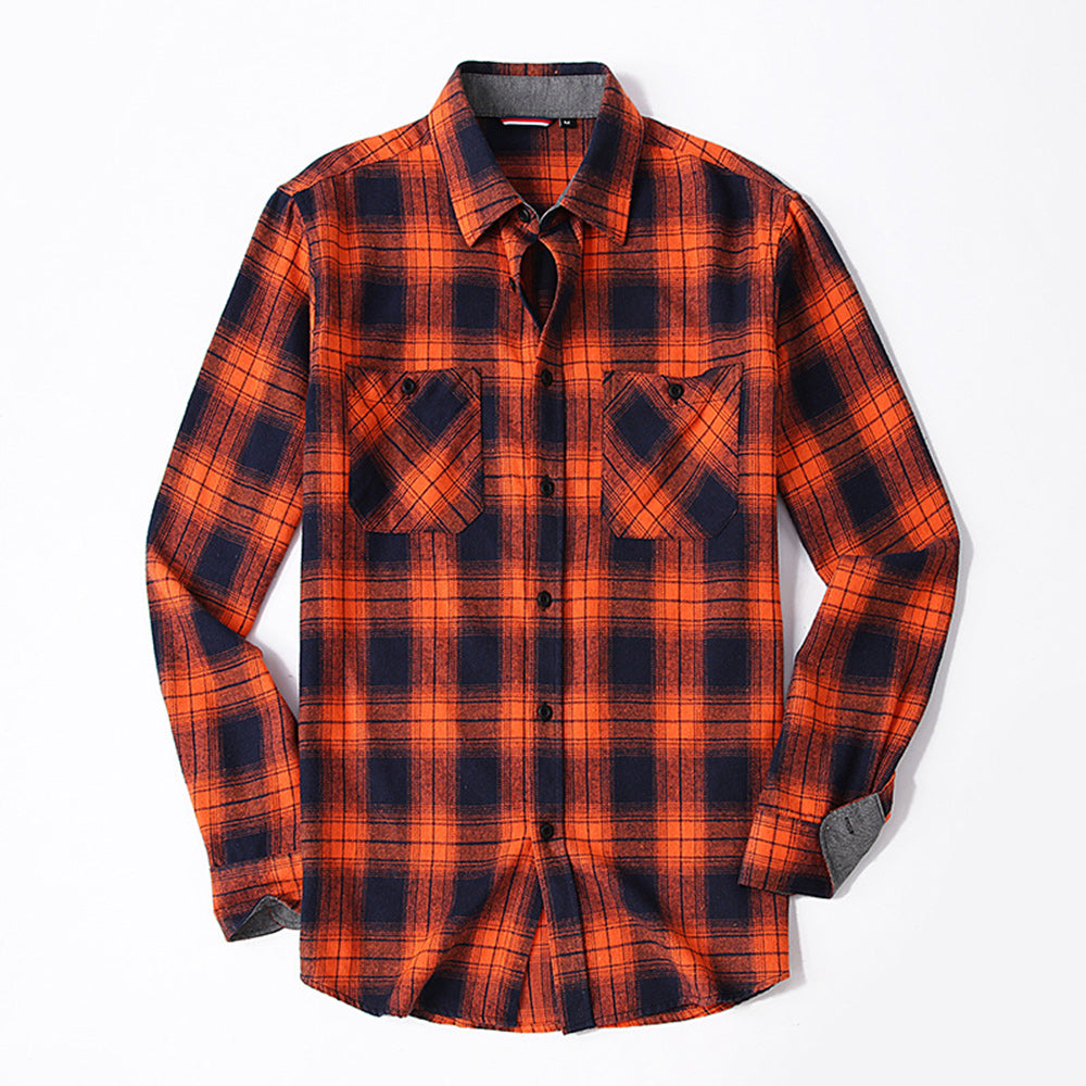 Men's Casual Plaid Long Sleeve Shirt