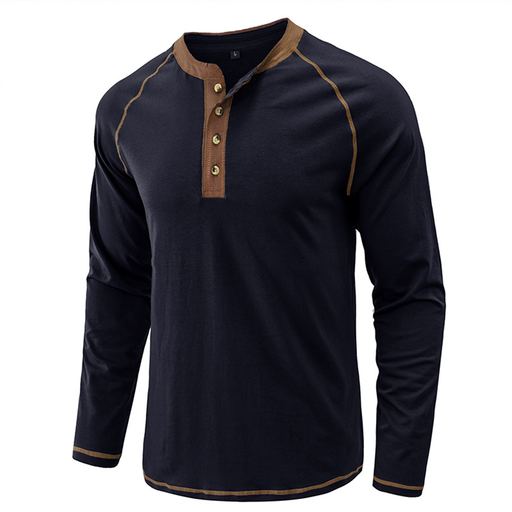 Men's Autumn and Winter Fashion Solid Color Raglan Long Sleeves