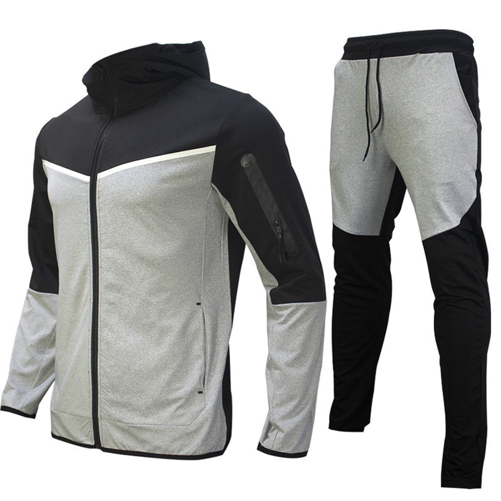 Men's Fashion Zipper Long Sleeve Trousers Set
