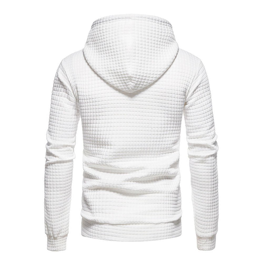 New Men's Fashion Check Casual Pocket Pullover Hoodie