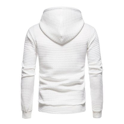 New Men's Fashion Check Casual Pocket Pullover Hoodie
