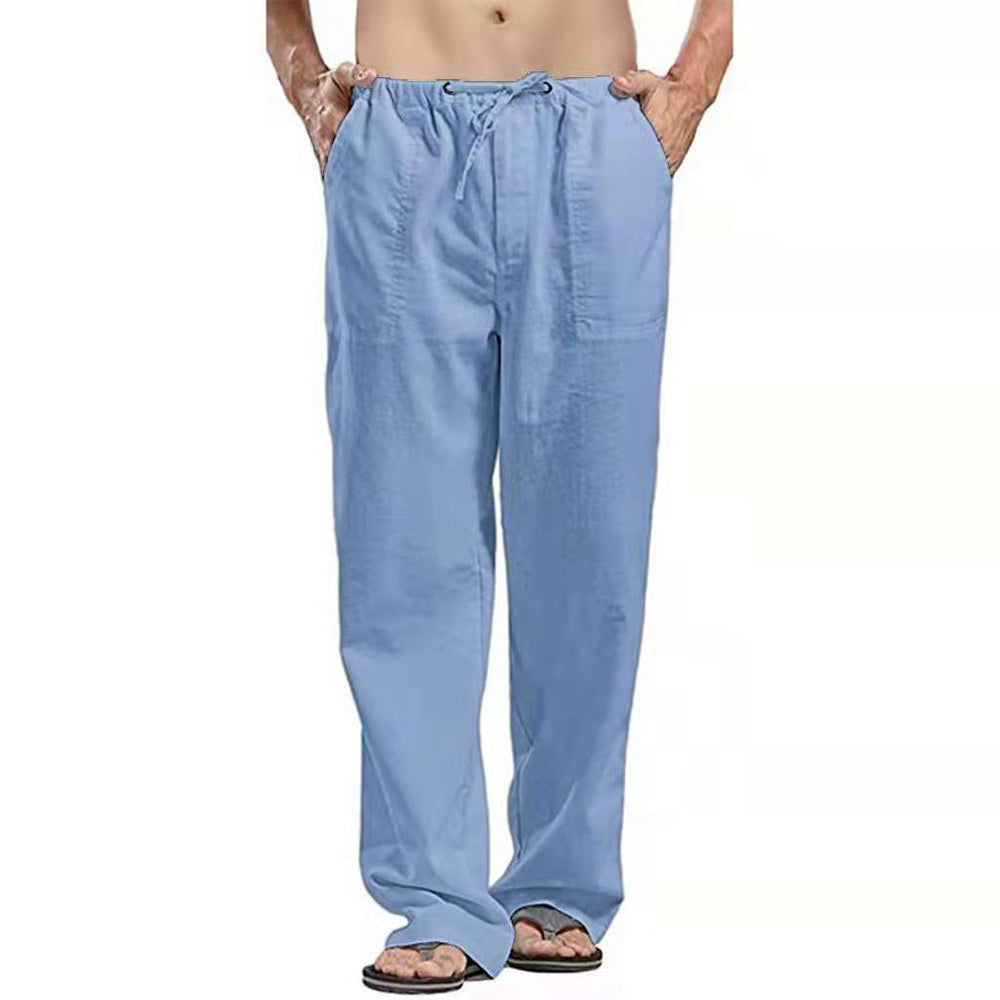 Linen leisure trousers for men