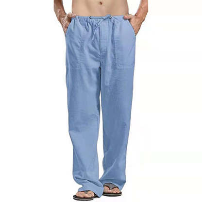 Linen leisure trousers for men