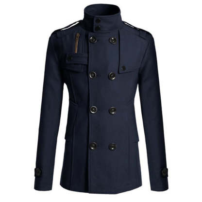 New Men's Fashion Lapel Business Button Casual Windbreaker