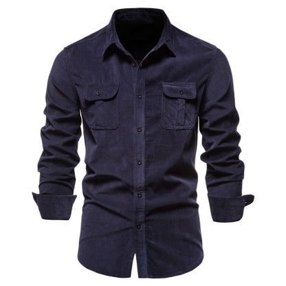 Diggetty Corduroy Men's Business Shirt Slim Fit Casual Shirt