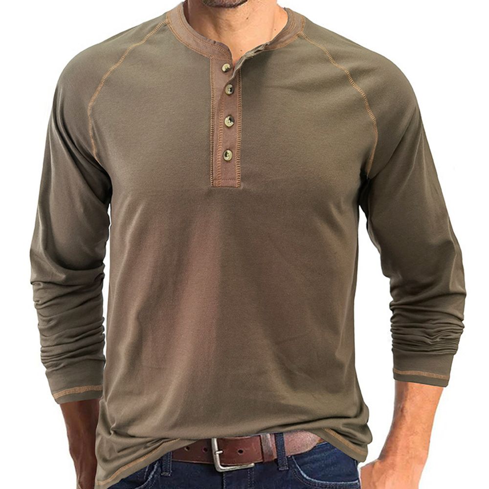 Men's Autumn and Winter Fashion Solid Color Raglan Long Sleeves