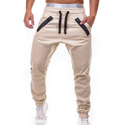Pleated lounge trousers with lace-up stripes