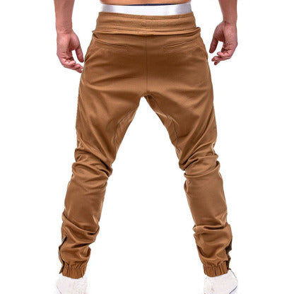 Pleated lounge trousers with lace-up stripes