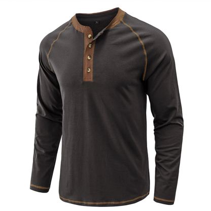 Men's Autumn and Winter Fashion Solid Color Raglan Long Sleeves