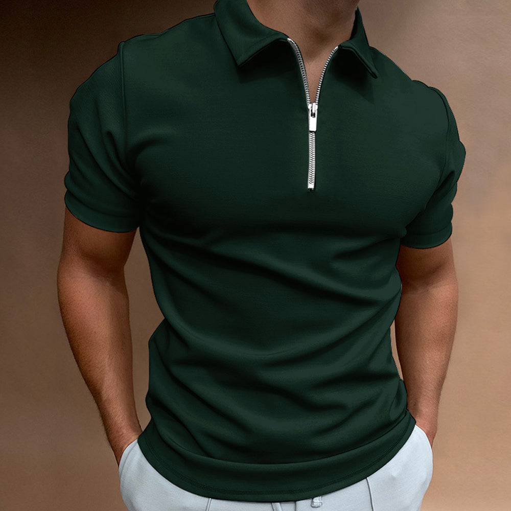 Summer men's polo shirt solid color short-sleeved lapel t-shirt