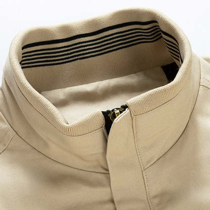 Fashion Men's Rib Neck Solid Jacket