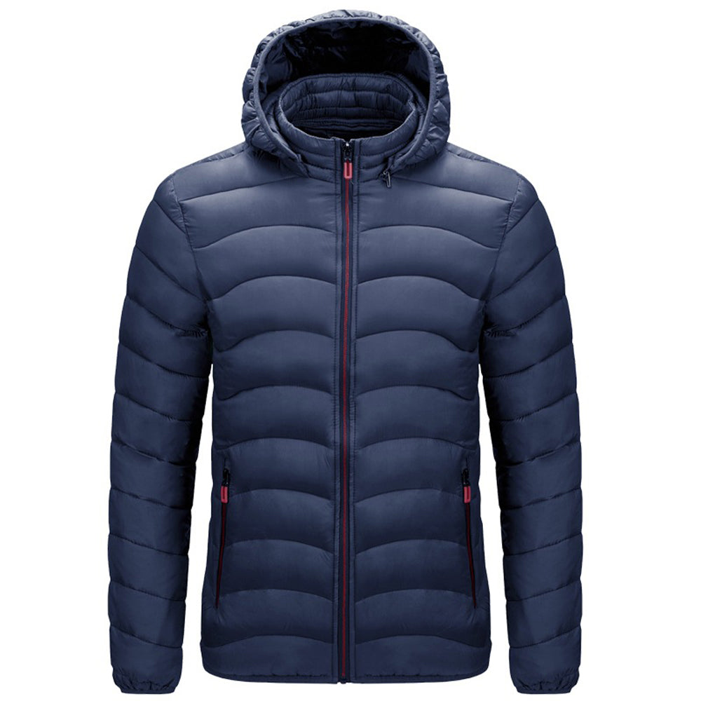Men's winter simple casual hooded cotton coat