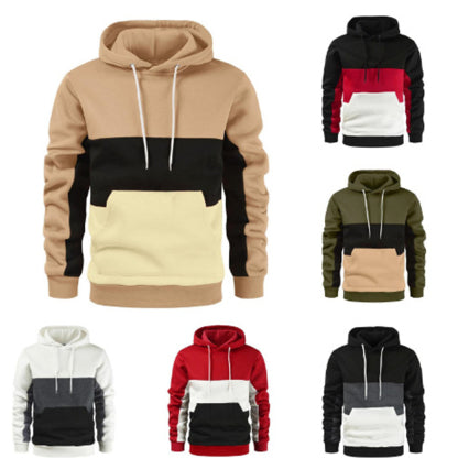 Diggetty Men's spring autumn winter fashion color block hoodie