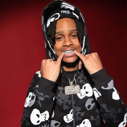 Men's Skull Print Oversized Hooded Sweatshirt