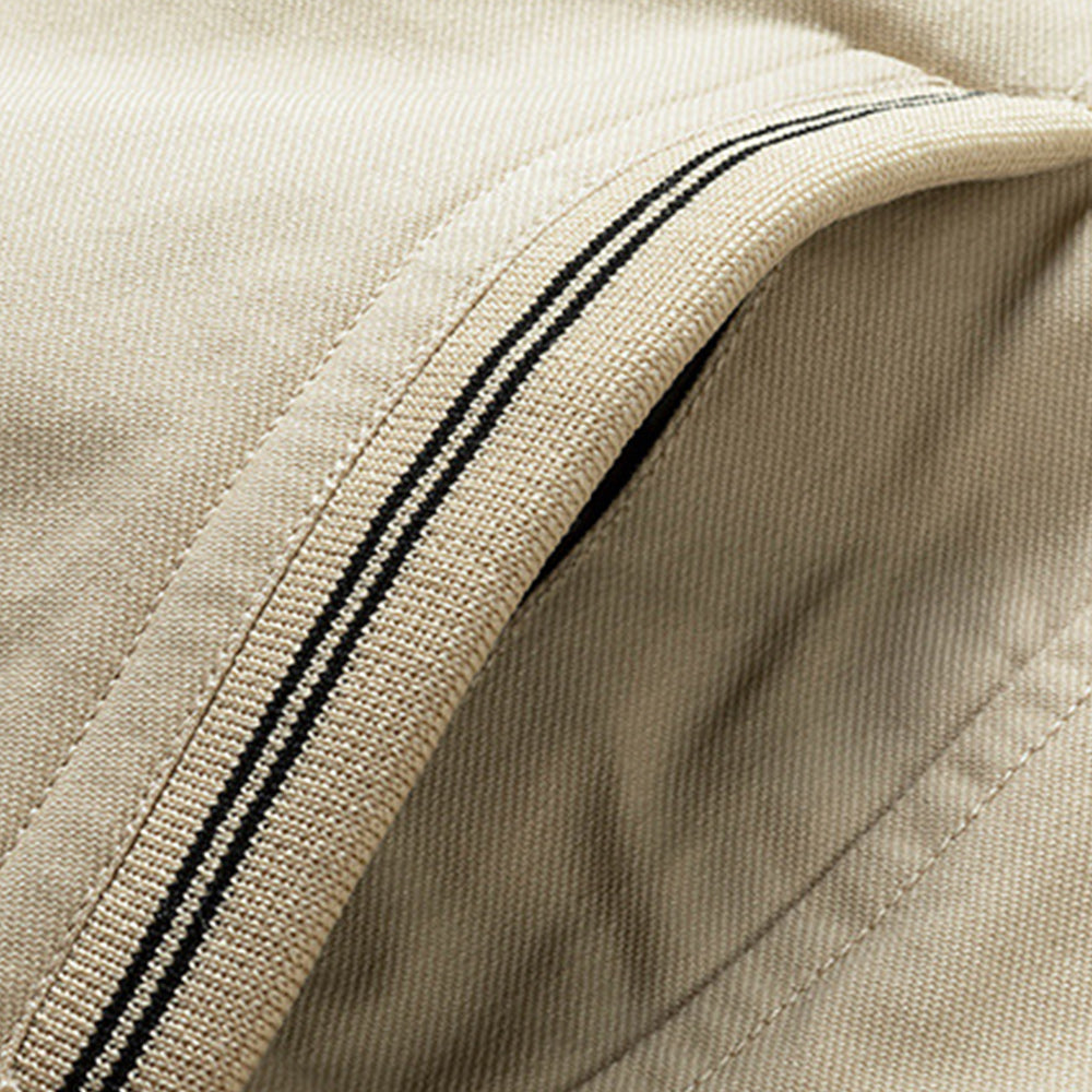 Fashion Men's Rib Neck Solid Jacket