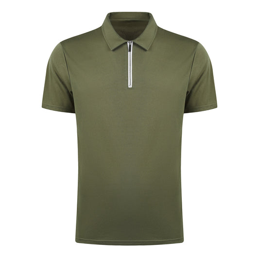 Summer men's polo shirt solid color short-sleeved lapel t-shirt