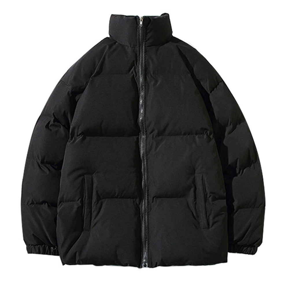 Men's Stand Collar Solid Color Fashion Padded Jacket