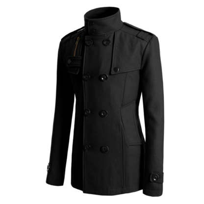 New Men's Fashion Lapel Business Button Casual Windbreaker