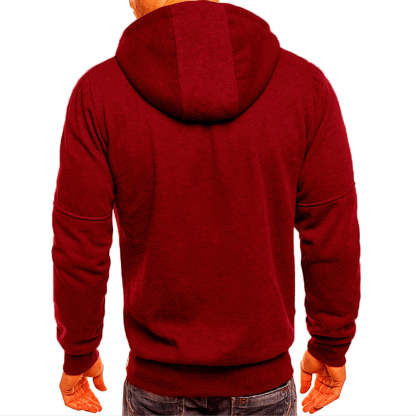 Men's Contrast Zip Slim Fit Hooded Jacket