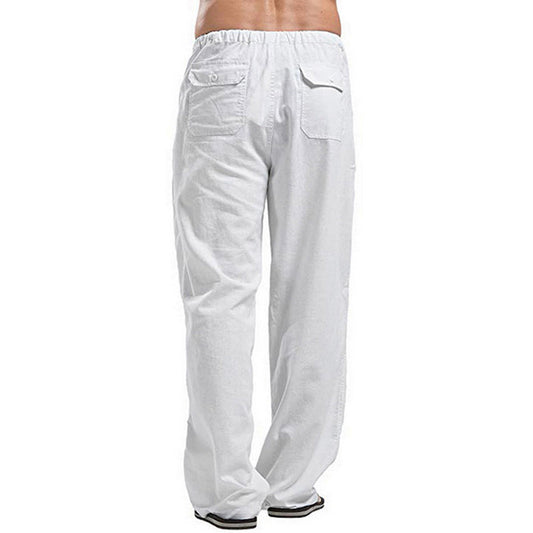 Linen leisure trousers for men